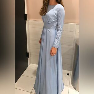 Elegant Blue Long Sleeve Dress